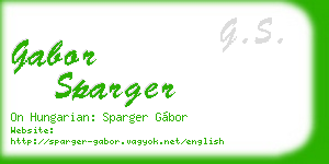 gabor sparger business card